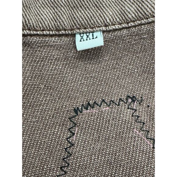 UPCYCLED NWT Lumister Women 2XL Red Denim Aztec Thunderbird Embroidered Shacket - Picture 2 of 16